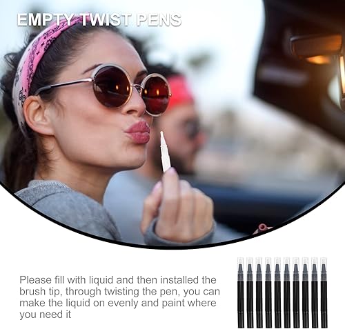 Miniatura 7 de Pluma vacía de aceite de uñas para cutículas 10 unids Clear Twist Pens Cosmetic Lip Gloss Container con punta de pincel para suministros de belleza