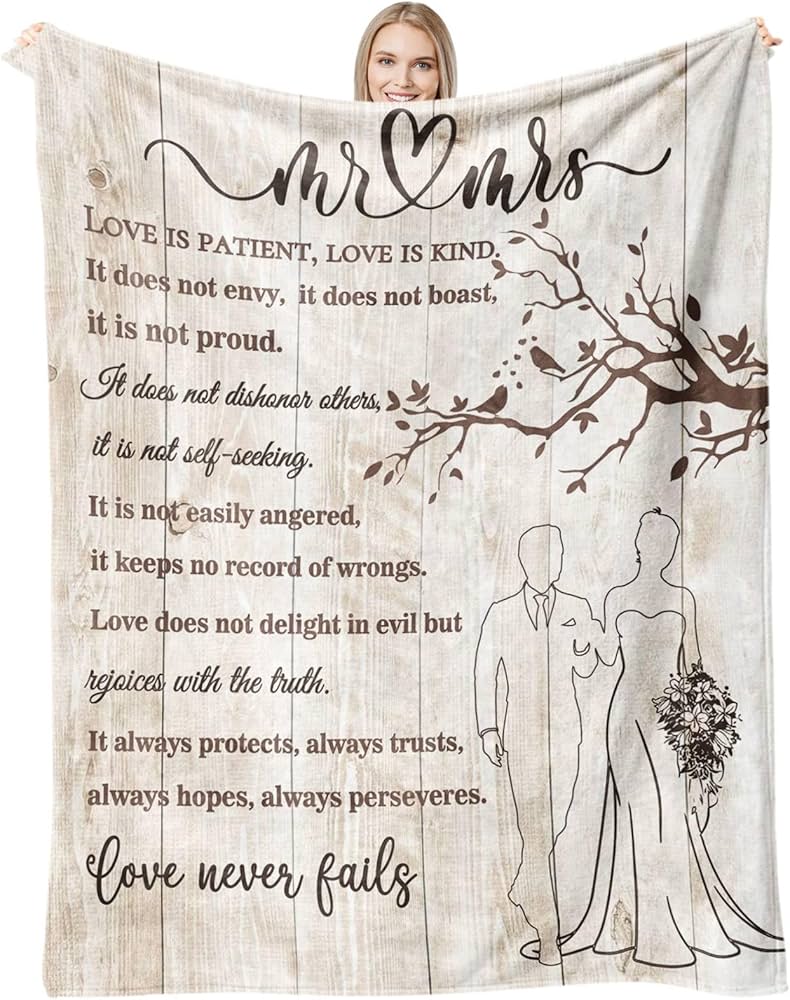 Wedding Gifts for Couples 2025 Soft Blanket, Bridal Shower Gifts for Bride to Be, Anniversary Romantic Gifts for Her, Wedding Gifts for Newlyweds Wedding Throw Blanket 60 * 50
