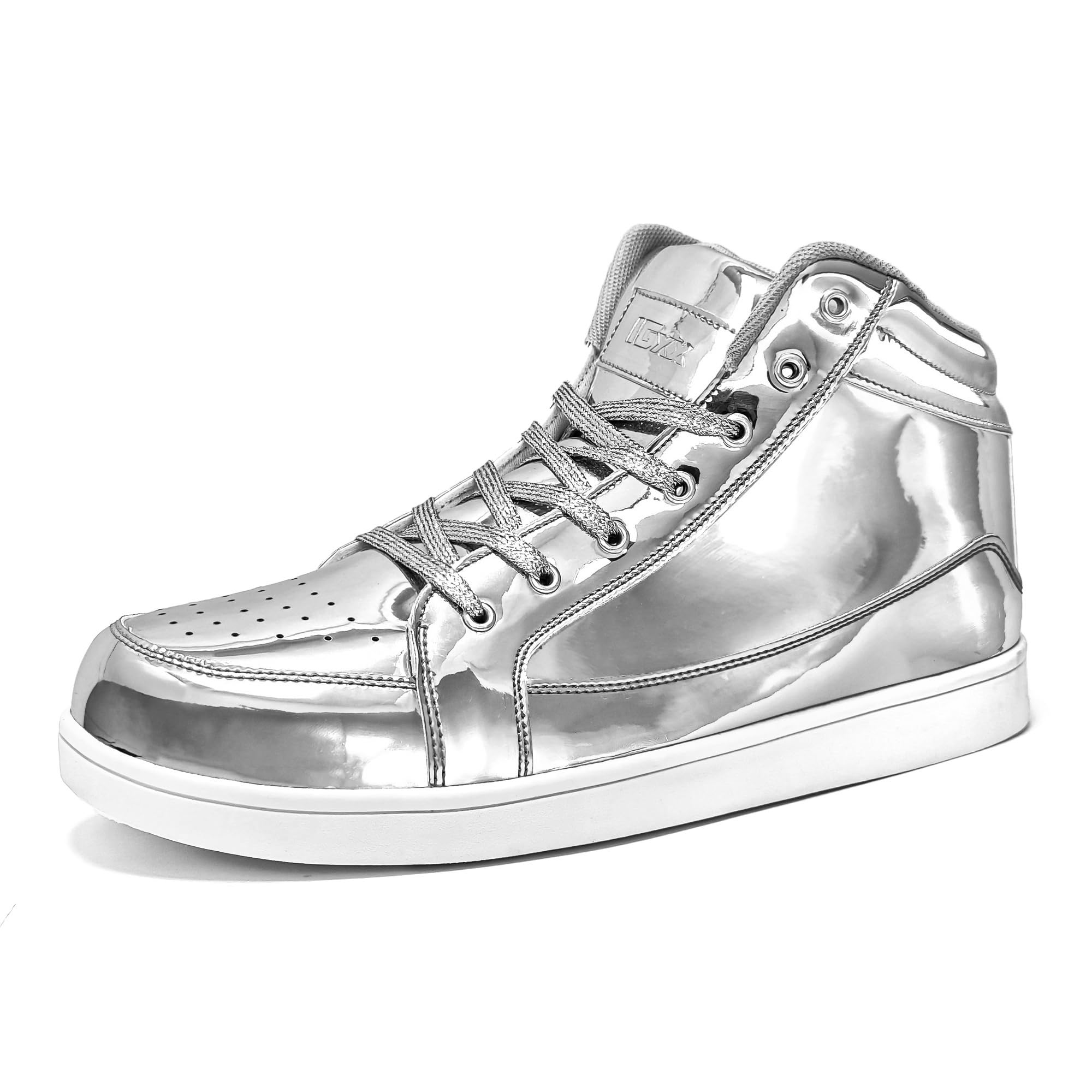 Sequin Shoes Sparkle High Top Disco Sneakers Metallic Punk Boots