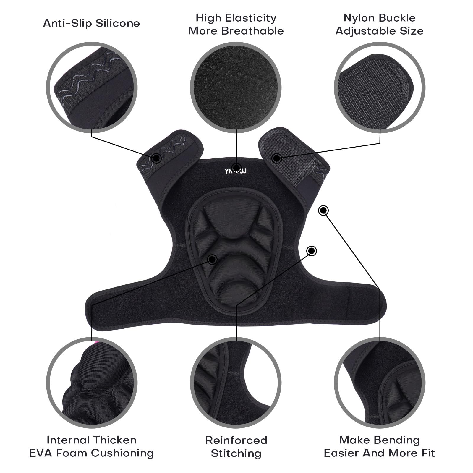Rodilleras para mujeres y hombres para jardinería, trabajo en casa, limpieza de suelos y alfombras, trabajos de construcción, limpieza de rodilleras con tela de alta elasticidad, color negro,
