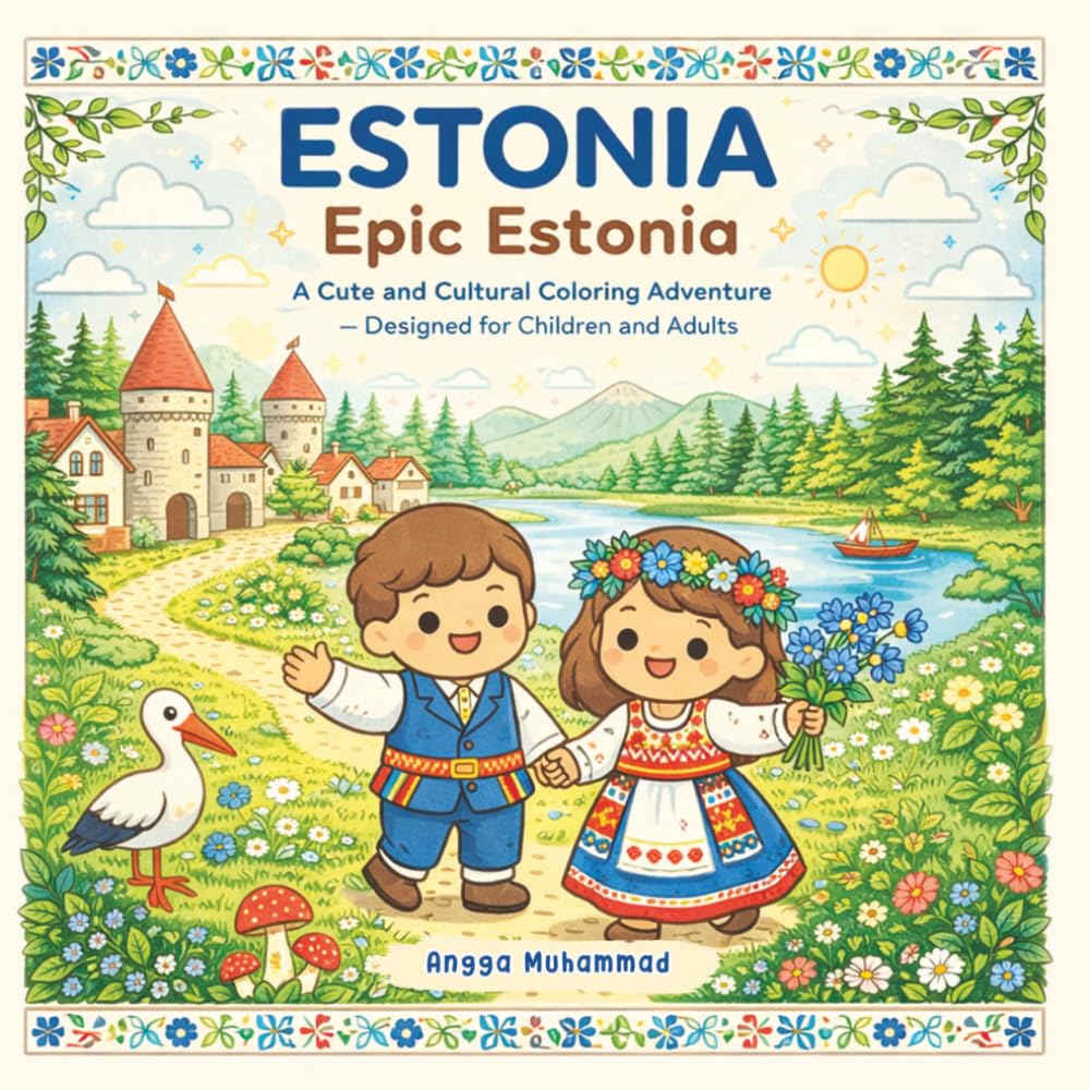 ESTONIA — Epic Estonia: A Cute and Cultural Coloring Adventure Through Forest Landscapes, Medieval Towns, Baltic Coastlines, Folk Traditions, ... Life — Designed for Children and Adults