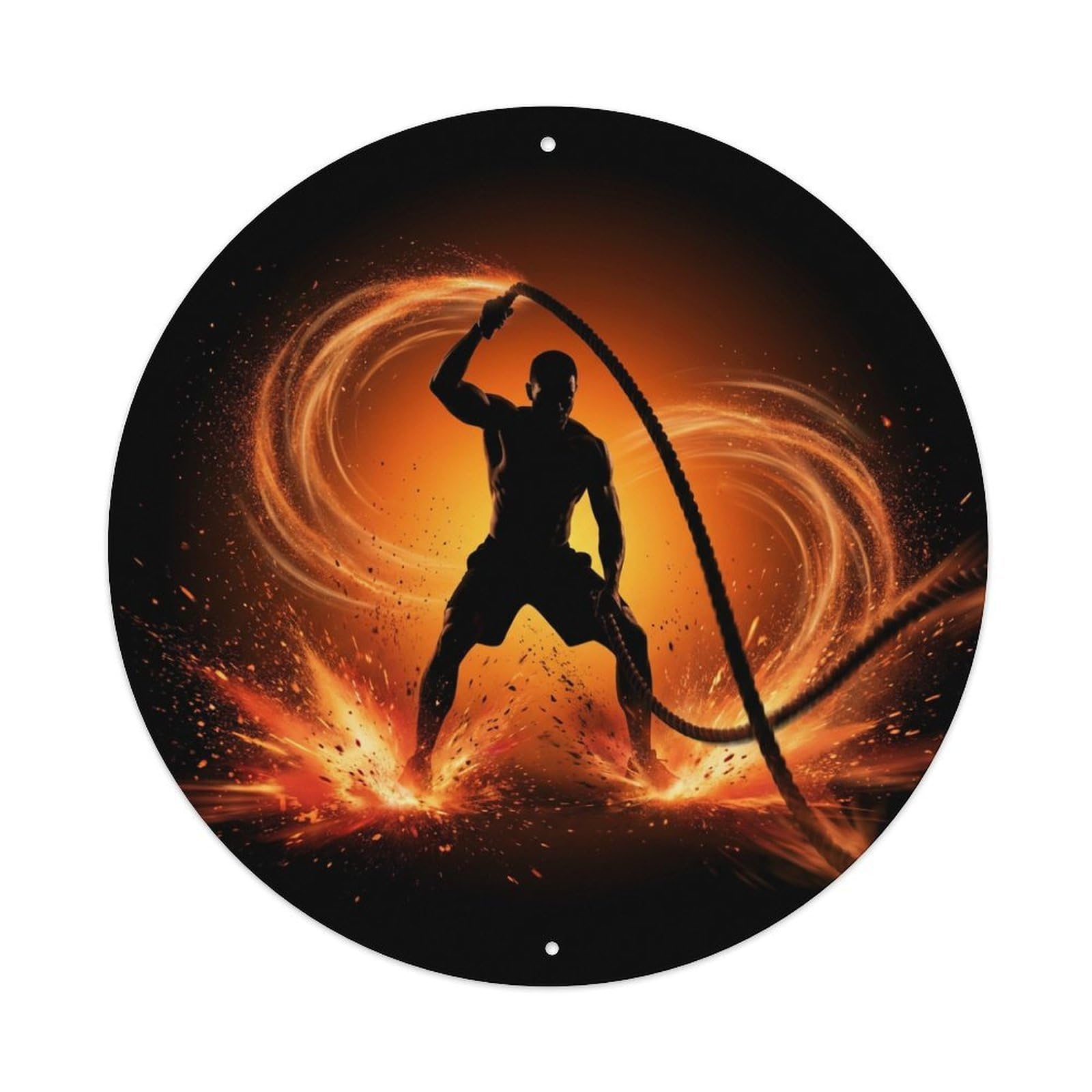 Fyrn Style Metal Tin Sign Gym Fitness Workout Motivation Exercise Battle Ropes Impact Warrior Savage