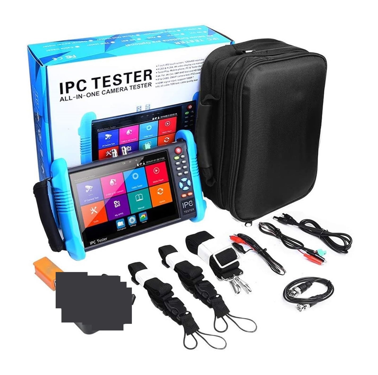 Tester CCTV, Tester CCTV da 7 pollici, tester di videosorveglianza 4K, uscita POE, test/uscita 12V portatile