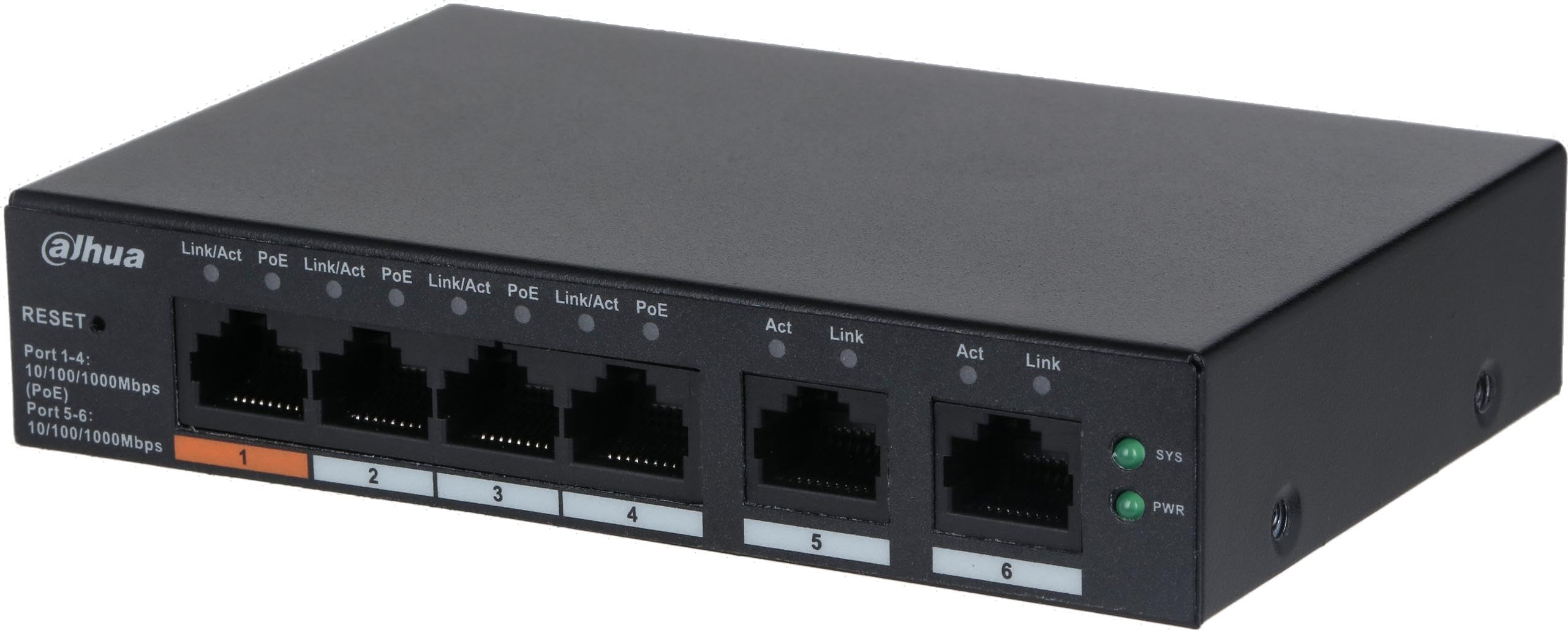 SWITCH IT DAHUA DH-CS4006-4GT-60 GIGABIT SWITCH WITH 4-PORT POE