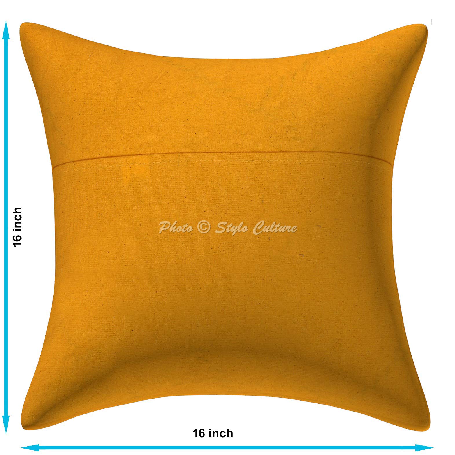 Ethnisch Dekorativ Baumwolle Couch Kissenbezüge 40x40 cm Mangogelb Dekokissen Perlenbestickt Patchwork Schlafzimmer Sofa Kissen Bezüge Halsdesign Quadrat Kissenhullen - 4 STK.