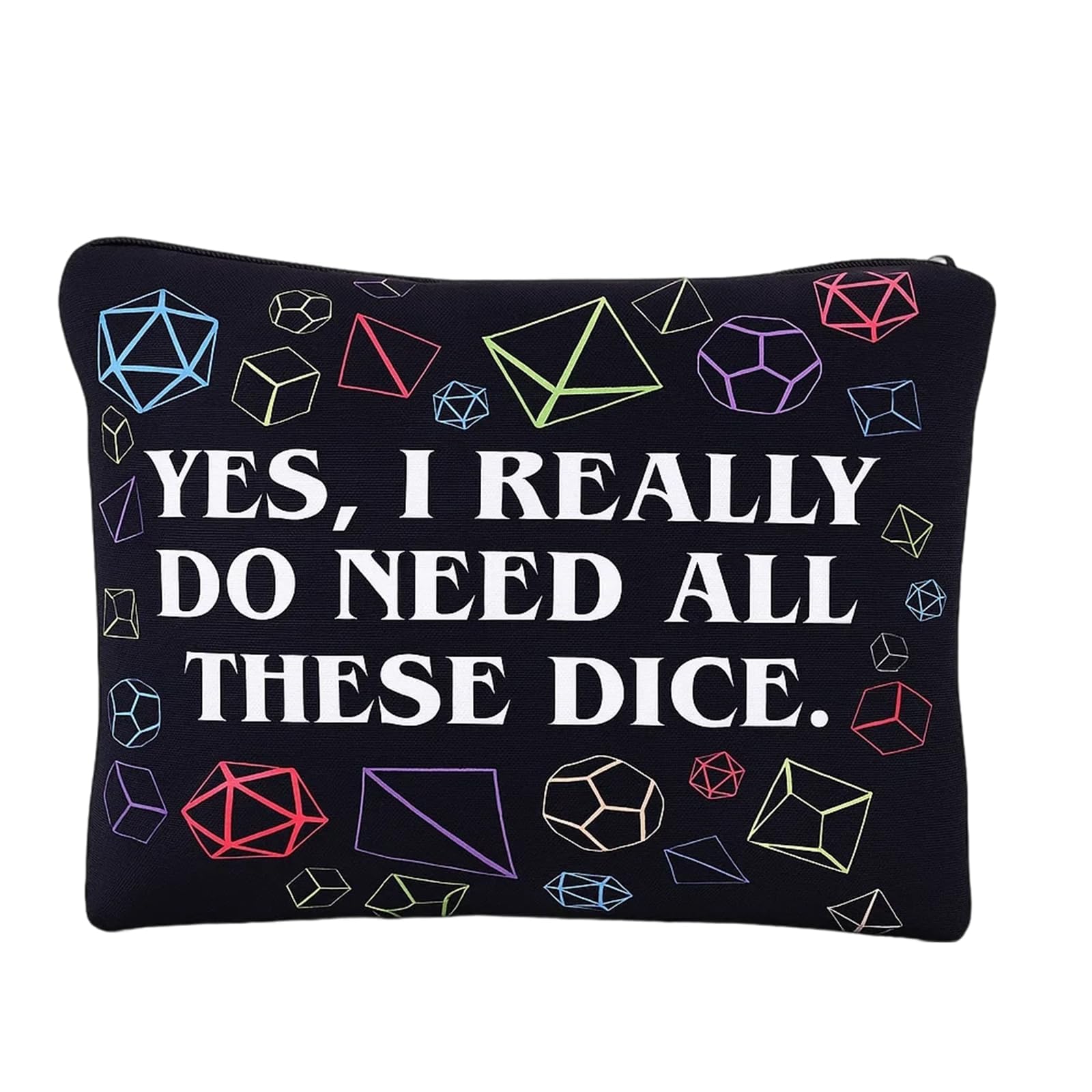 MXHBSTP Dice Bag, DND Dice Bag, DND Dice Storage Bag for Game Accessories Compact Black Pouch for Tabletop Gaming 21 X 15 Cm