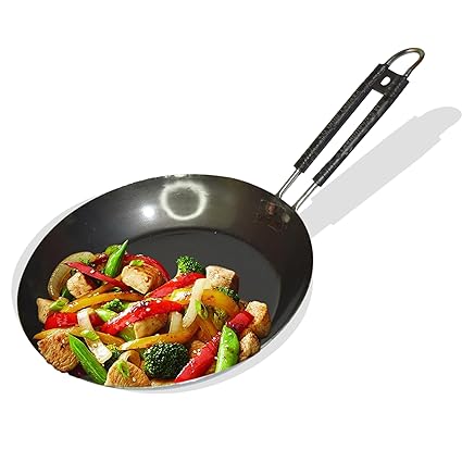 Abizona Non-Stick Tadka Pans - 500ML | Cast Iron Skillet Pan for Indian Cuisine - Cookware Set for Fish, Omelette, Dosa, Spice Roast - Chef's Choice for Grilling and Frying