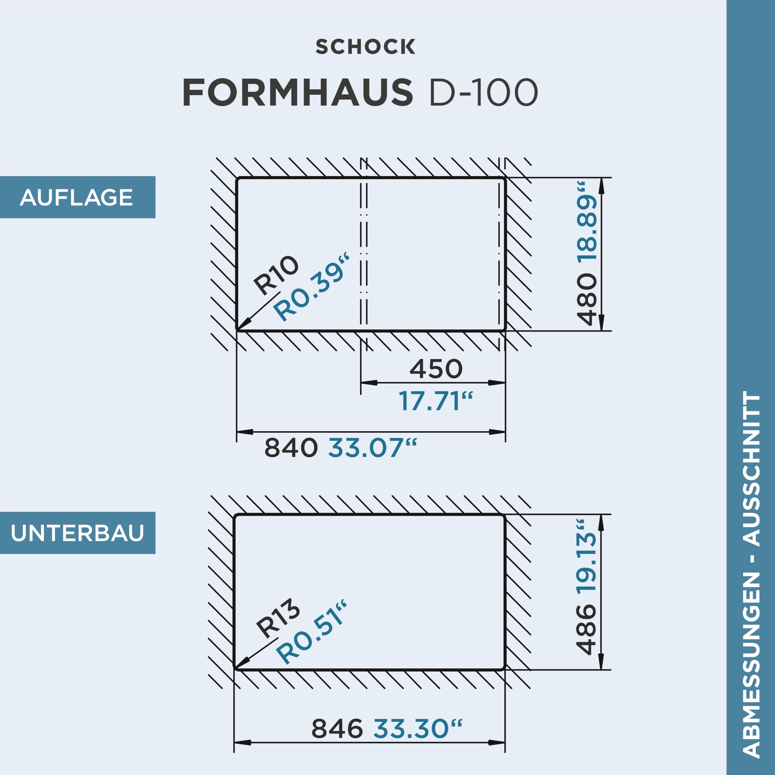 SCHOCK Küchenspüle Formhaus D-100 Onyx 86x50 cm | Granitspüle aus CRISTALITE Schwarz mit Abtropffläche | Spüle für 45 cm Unterschrank | Reversible Einbauspüle | Robuste Quarzkomposit-Oberfläche