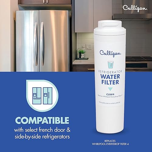 Vista 9 de Culligan Filtro de agua para refrigerador CUW5 Reemplazo para filtro de agua Whirlpool 5 (EDR5RXD1) Reemplazar cada 6 meses Paquete de 1