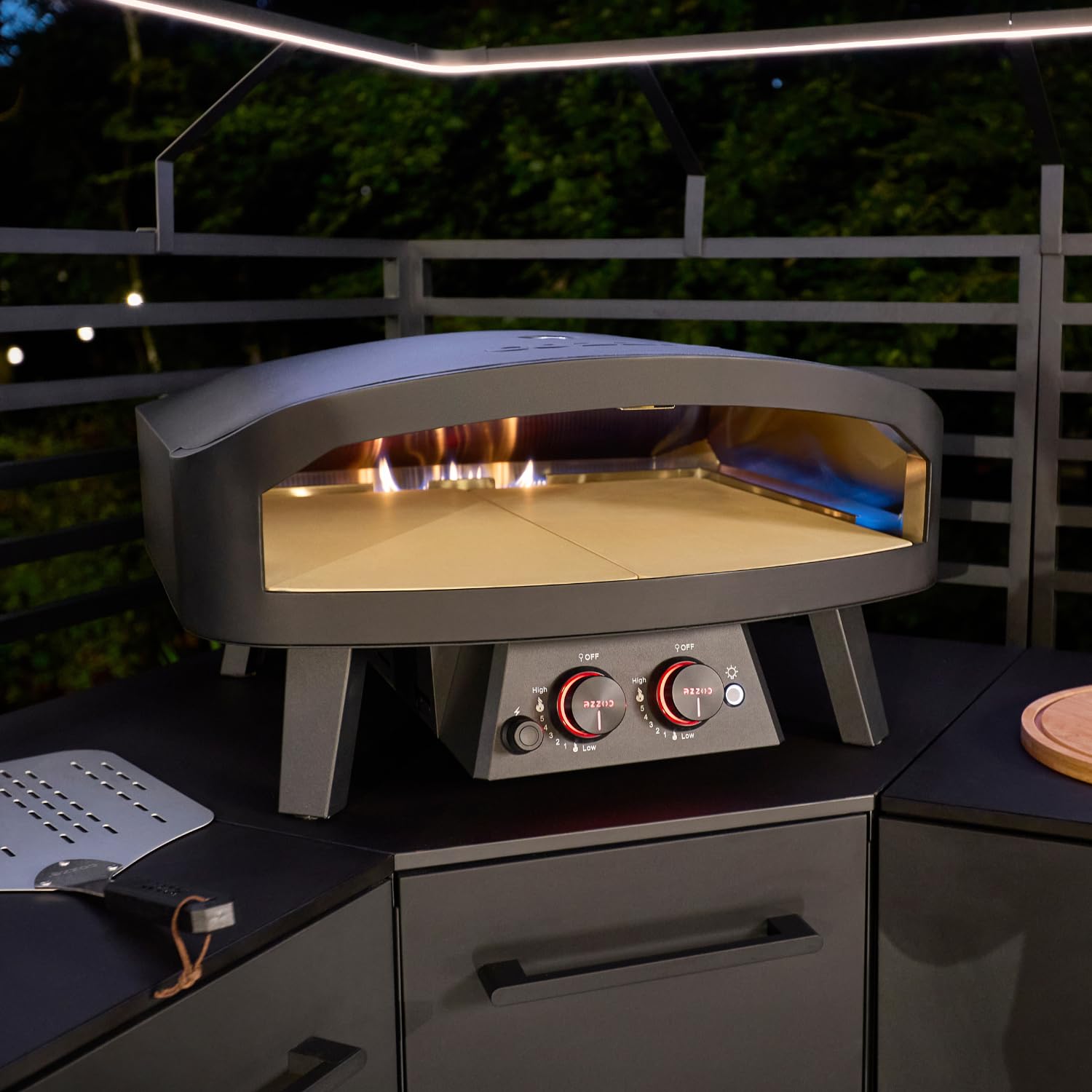 cozze® 24" Four a Pizza Gaz Édition Noire Ø60 cm │ Four à Pizza Extérieur 600°C – Cuisson en 2 minutes