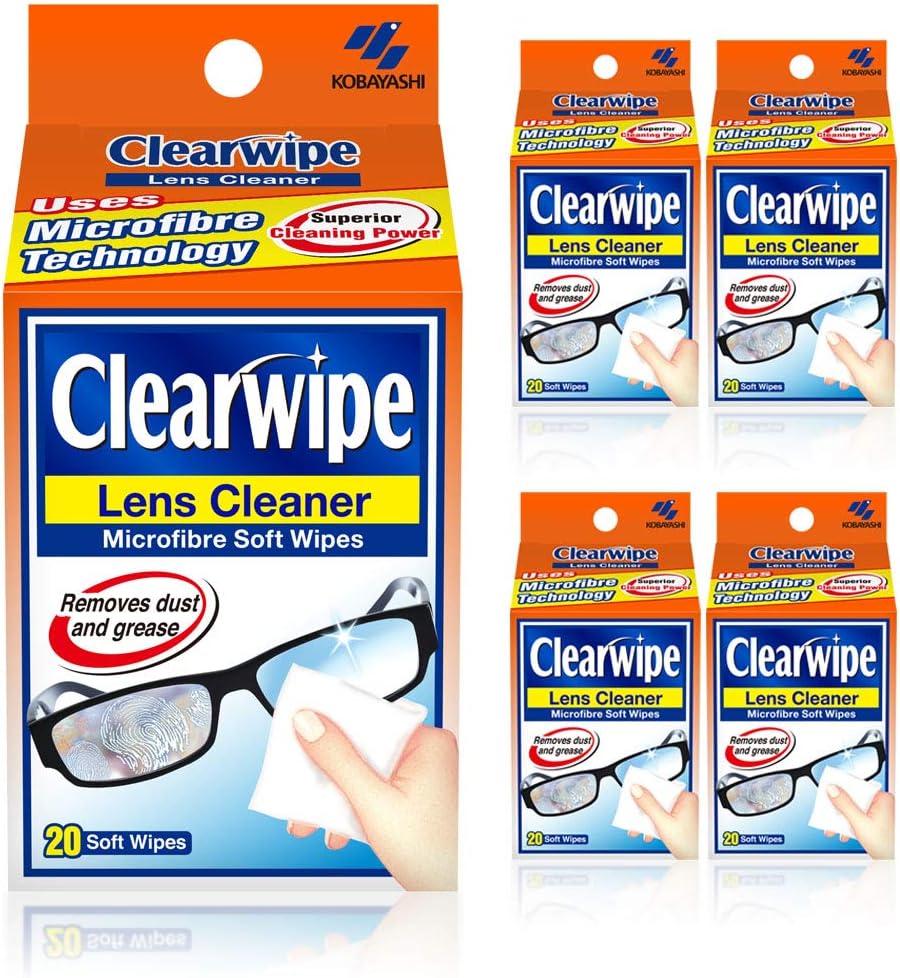 Clear Wipes Lens Cleaners Gravity Pack - 5 x 20-Pack