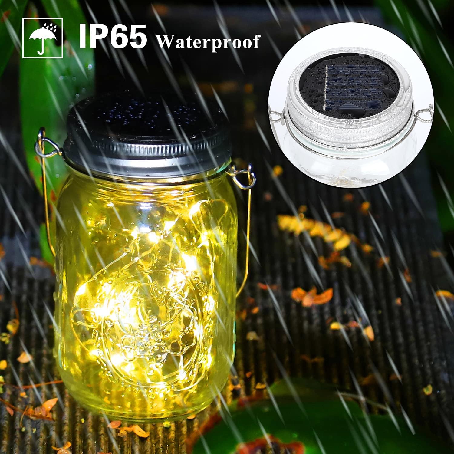 Luci Solari Esterno Giardino - 6 Pezzi 30 LED Impermeabile IP65 Lanterne Interno Esterno Luminose Giardino Terrazzo Matrimonio Natale Feste Arco Camera Decorazioni (Bianco Caldo)