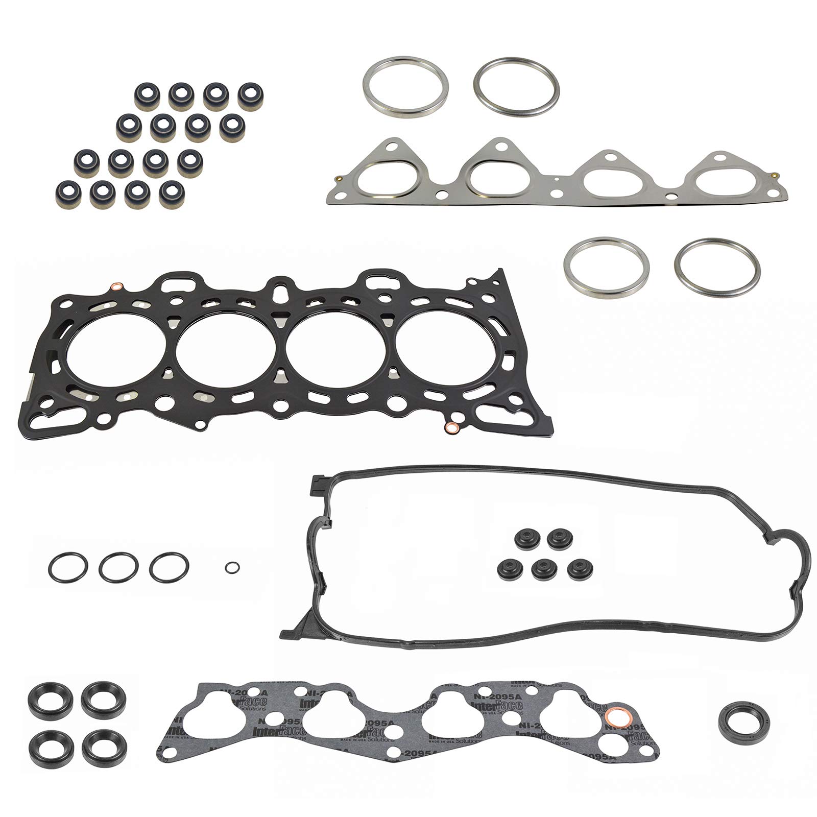 TRQ Head Gasket Set Kit Compatible with Honda Civic 1.6L D16Y5 D16Y7 D16Y8 Engines