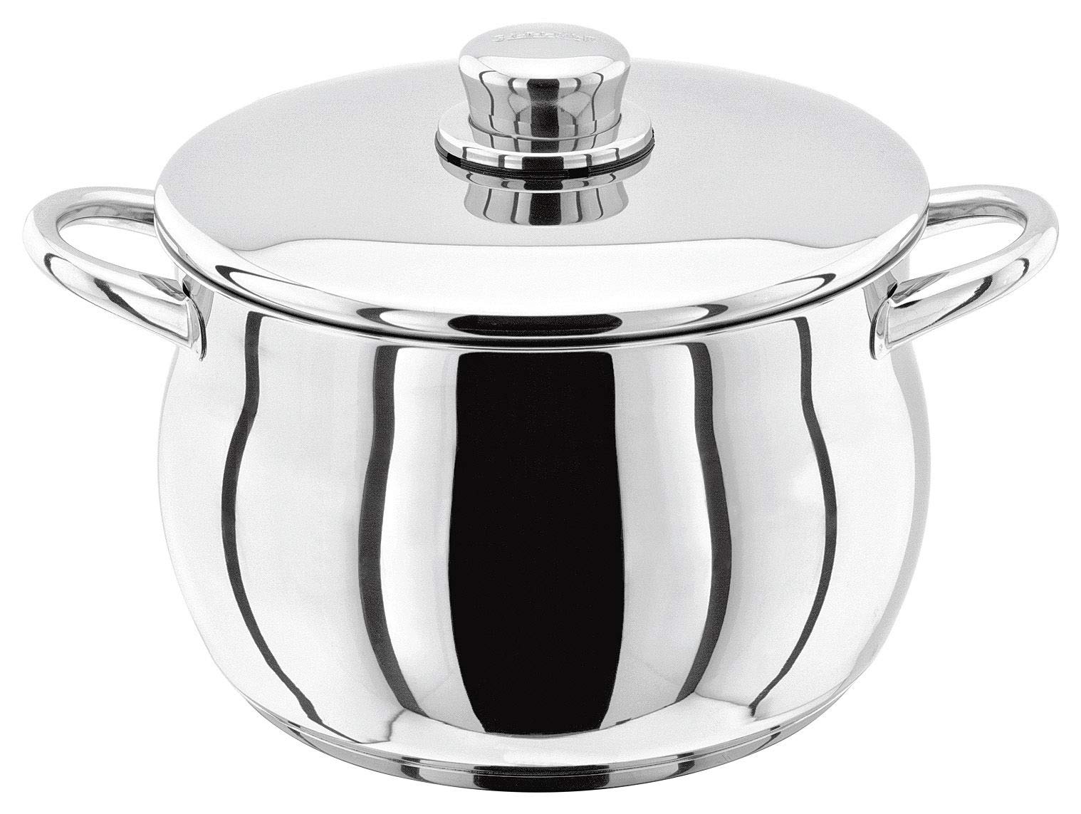 Stellar1000 Stainless Steel Stockpot/Deep Casserole Pan with Lid (24CM (5.7Ltr))
