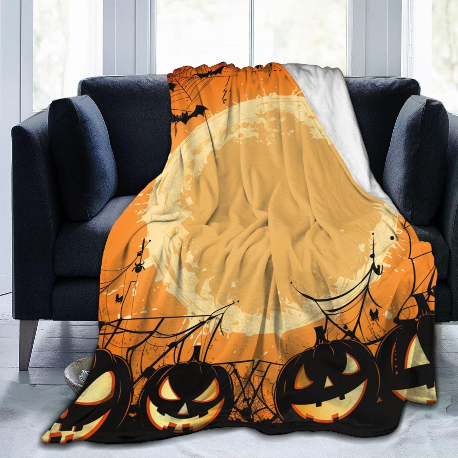 Jeté de canapé Halloween pour protéger vos meubles avec un style automnal