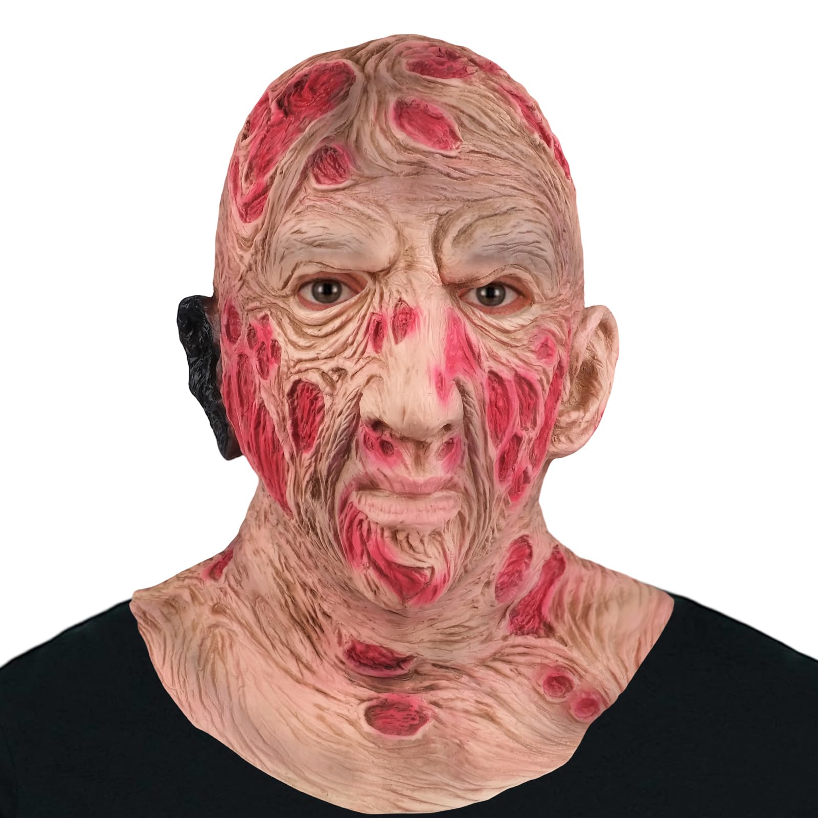 Aofonchy Halloween Scary Mask, Full Head Latex Horror Mask with Bloody, Realistic Creepy Killer Nightmare Street Movie Masks for Halloween, Cosplay Party, Haunted Houses