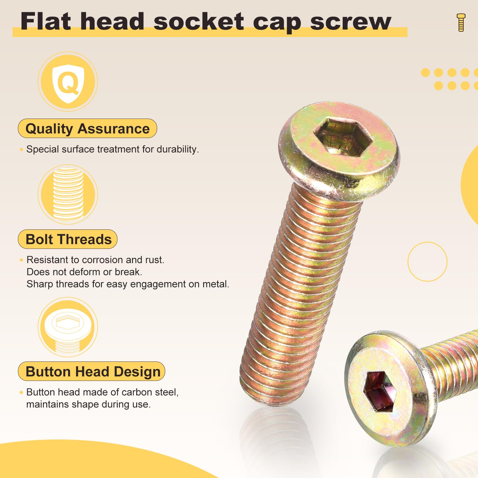 METALLIXITY Connector Bolt Barrel Nuts(M6-1x16/20/25/30/35) 100Pcs, Connector Bolts M8 Screw Barrel Nuts Binding Screws - Image 3