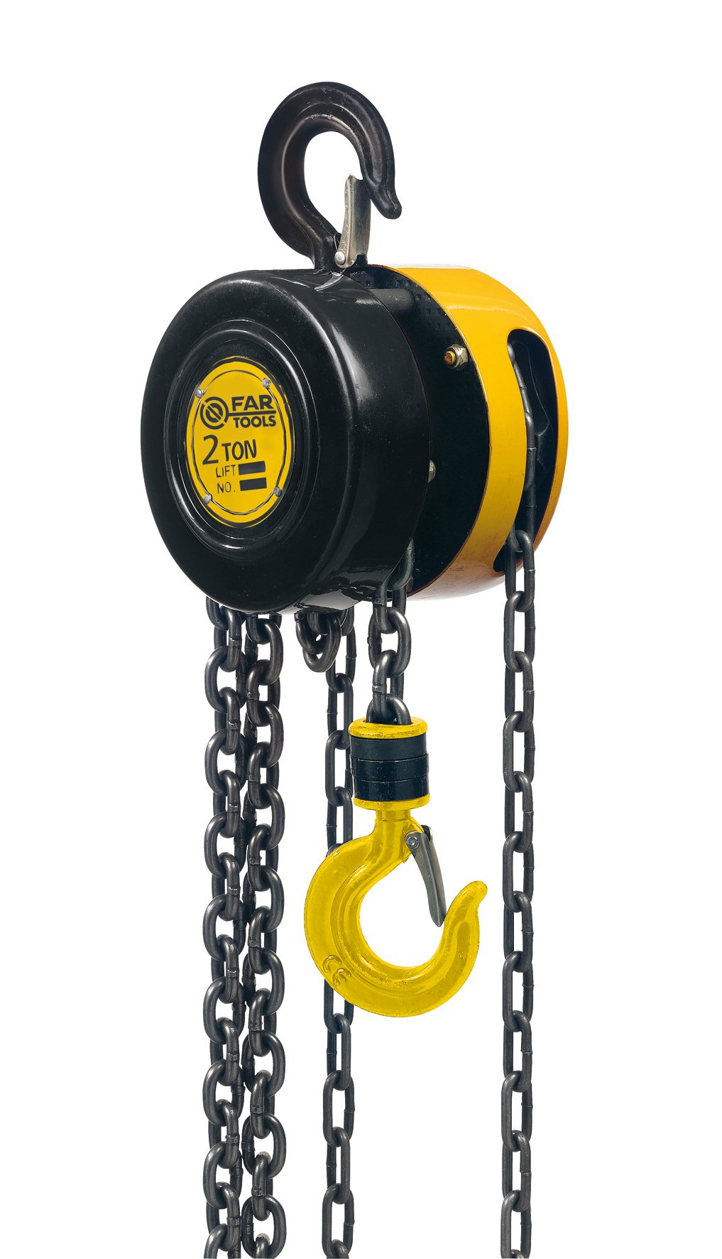 Fartools CH 2T - Paranco a catena, portata massima 2000 kg, colore: Nero