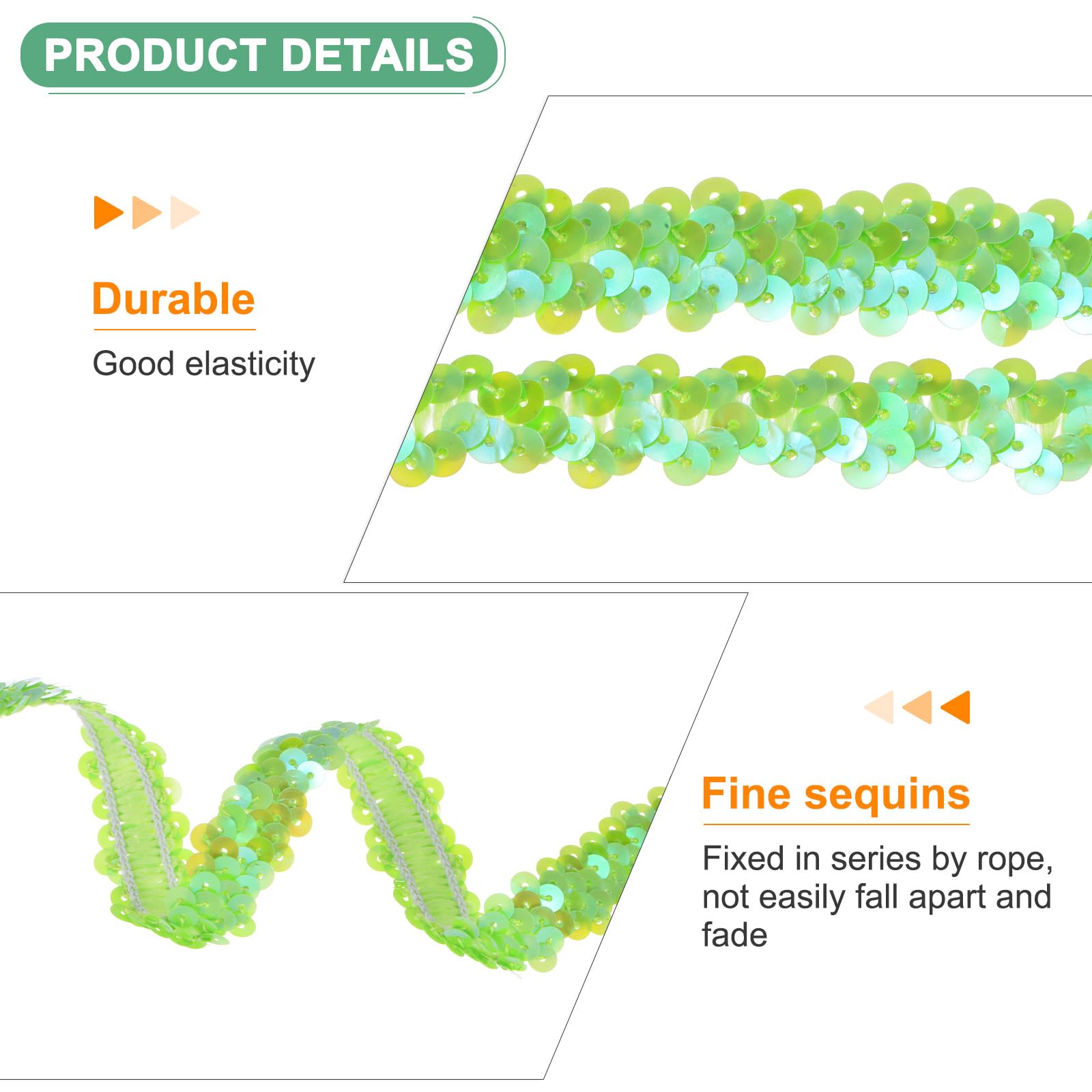 M METERXITY 1-Pack Elastic Sequins Trim - Image 2