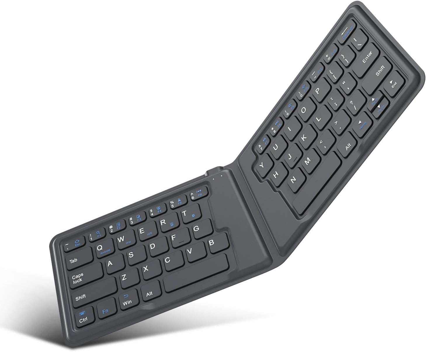 MoKo Universal Foldable Keyboard, Ultra-Thin Portable Rechargeable Wireless Bluetooth Keyboard for iPad, iPhone, Compatible with iOS, Android and Windows Tablets Smartphones Laptop Devices, Gray
