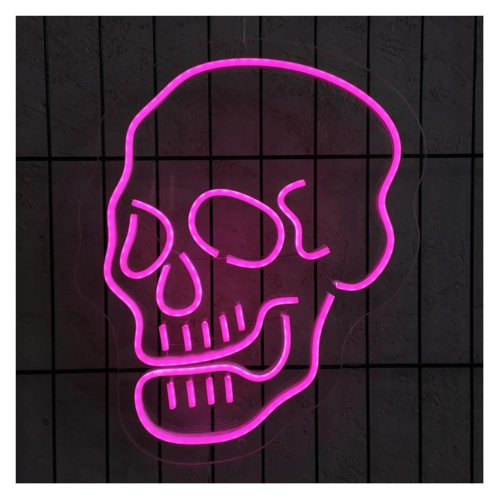 Decoración Lámparas Letrero De Neón Con Forma De Calavera Y Brillo Ajustable Para Dormitorio, Sala De Juegos, Fiesta, Bar, Reunión, Club, Bistró, Decoración De Pared, 42cm
