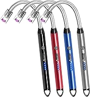 Luxgaze 4-Pack Rechargeable Electric Arc Lighters - Windproof Flexible Neck Plasma Flameless USB for Candles, BBQ, Grill, Camping