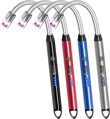 4 Pack Candle Lighter Electric Rechargeable Arc Windproof Lighters Flexible