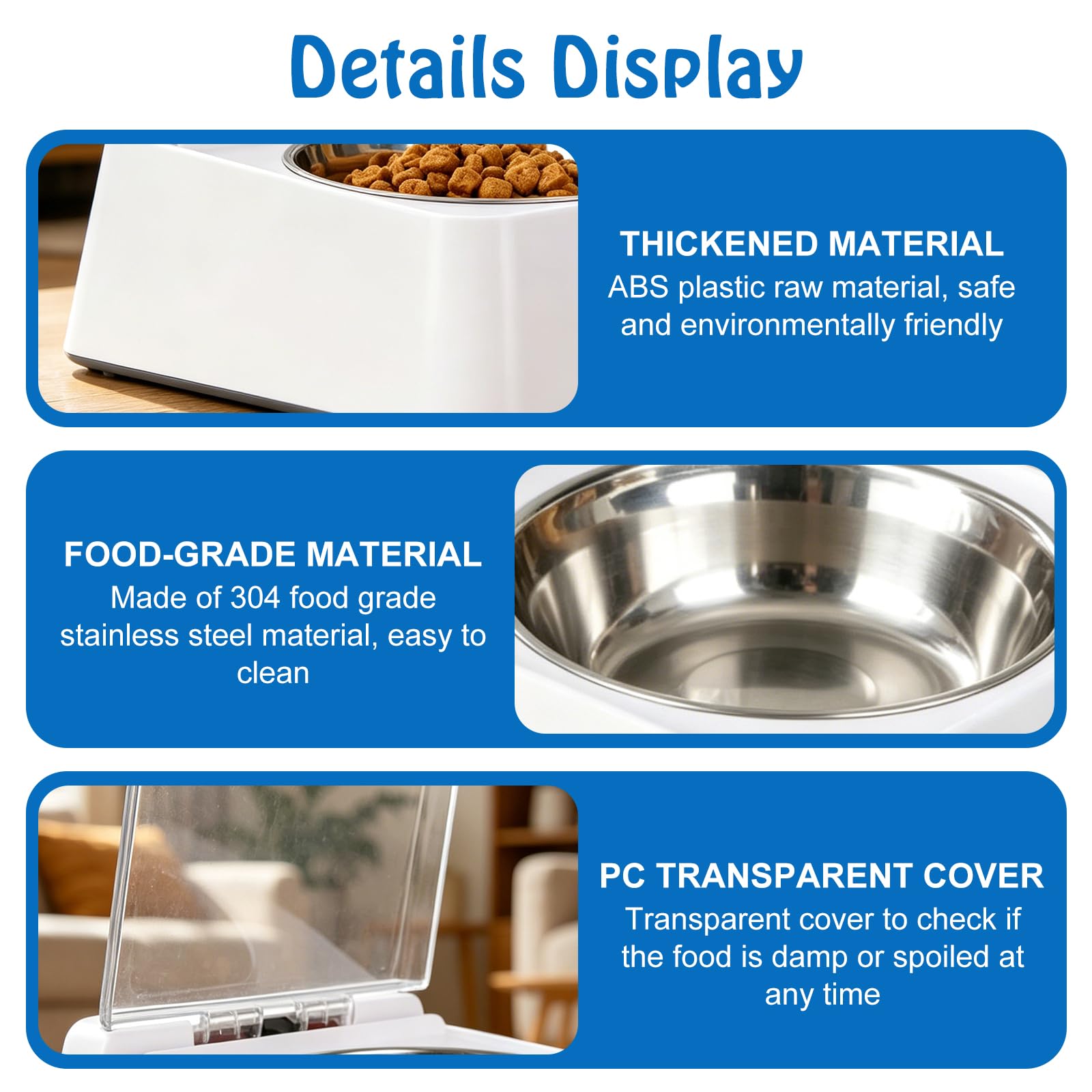 Gamelle intelligente - 350 ml - 210 x 170 x 92 mm - Distributeur automatique de nourriture humide pour chat - Avec couvercle - Induction infrarouge pour la maison et les animaux - Noir et blanc