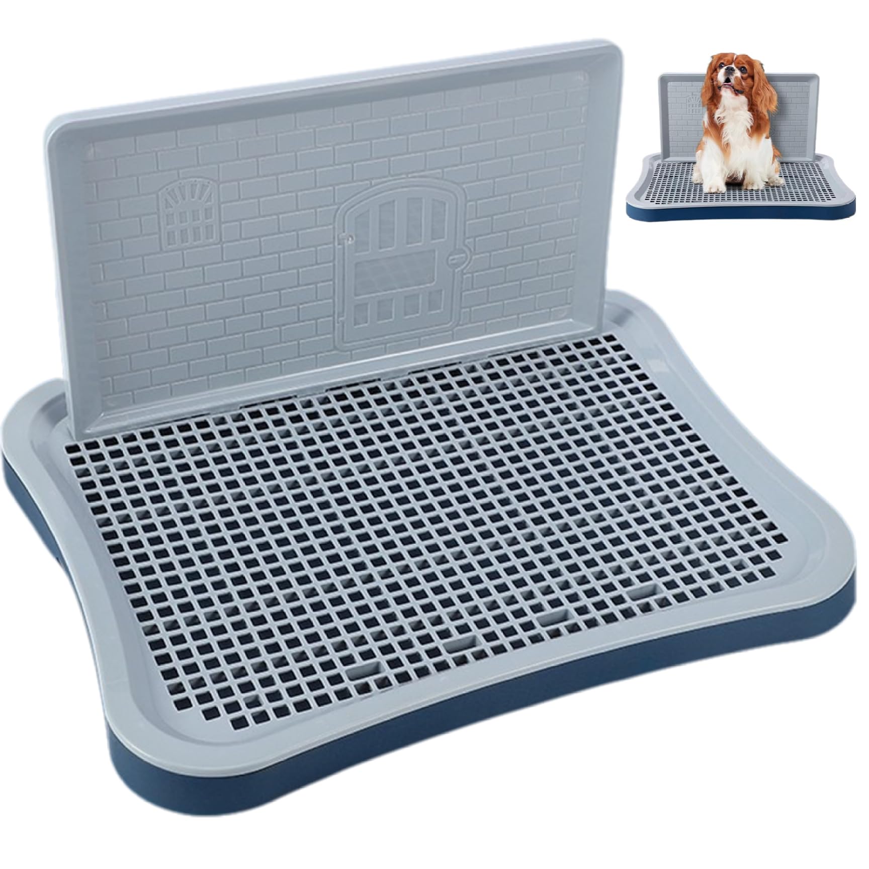 Plateau de pot pour chien intérieur avec support tapis pipi maille