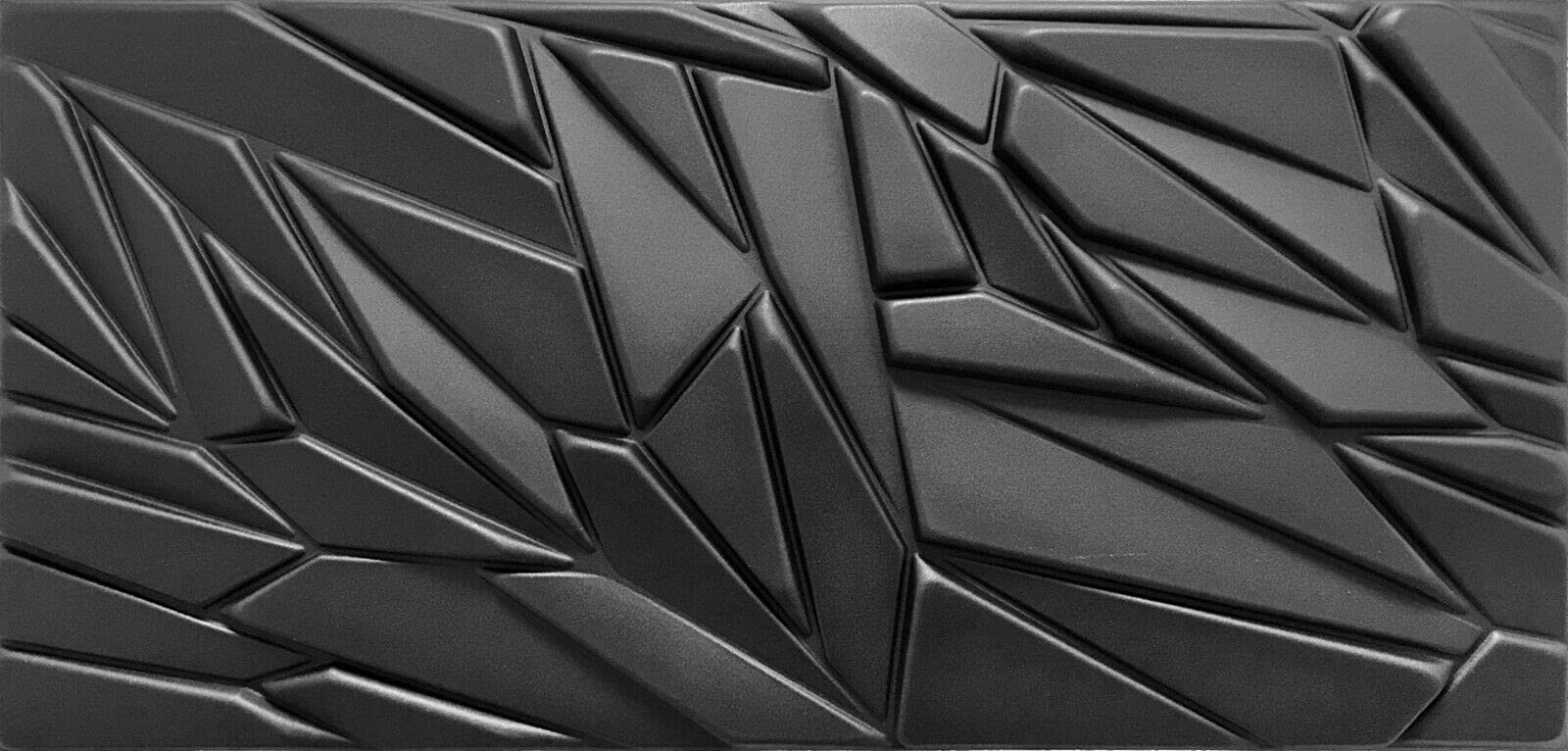 DECCART - Panneaux muraux 100x50 cm - Panneau mural - Panneaux - mural intérieur, de plafond, panneaux muraux en polystyrène, panneaux muraux 3D, aspect pierre - Noir pierre - 8 pièces (4 m²)