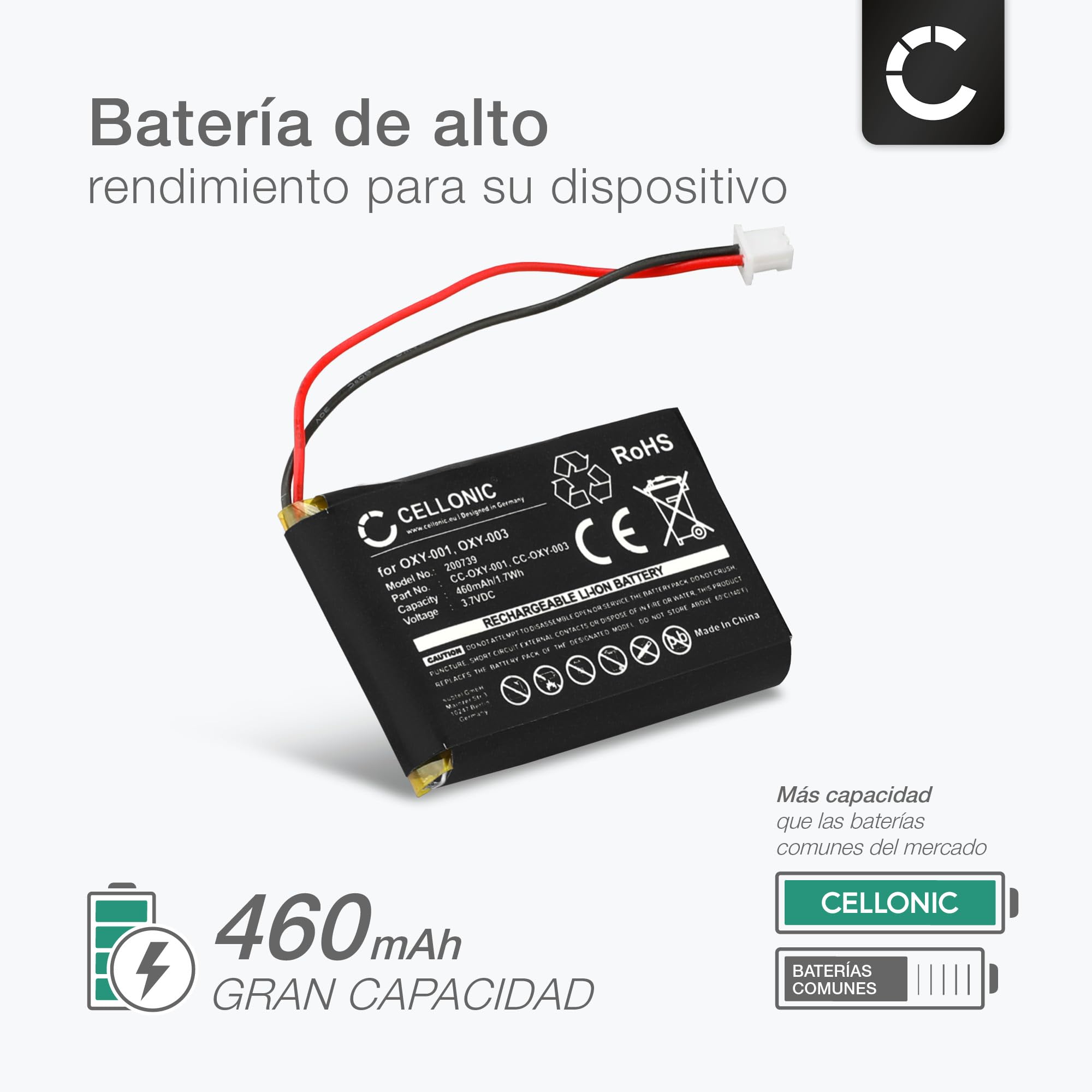 CELLONIC 1x Batería para Videoconsola Compatible con Nintendo Gameboy Micro, OXY-001 - (460mAh, 3.7V)