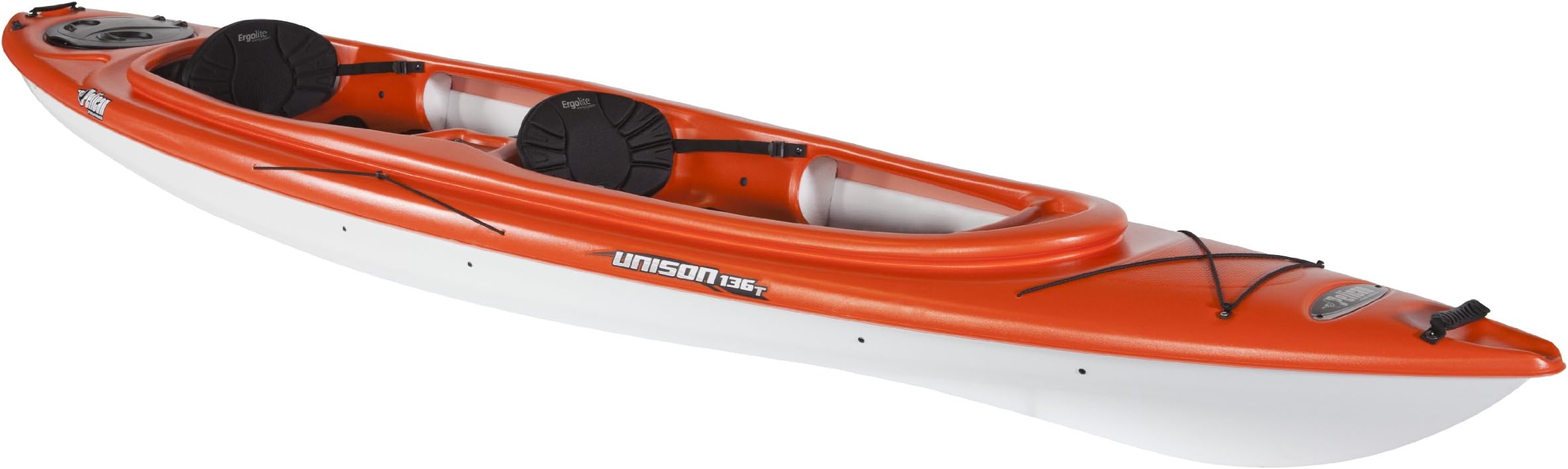 Pelican Premium Unison 136T Kayak, Tangerine Red/White