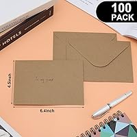 Vista 6 de Paquete de 100 sobres Kraft de 4 x 6, sobres A4 con solapa de contorno para invitaciones de compromiso, invitaciones de boda, anuncios, baby shower