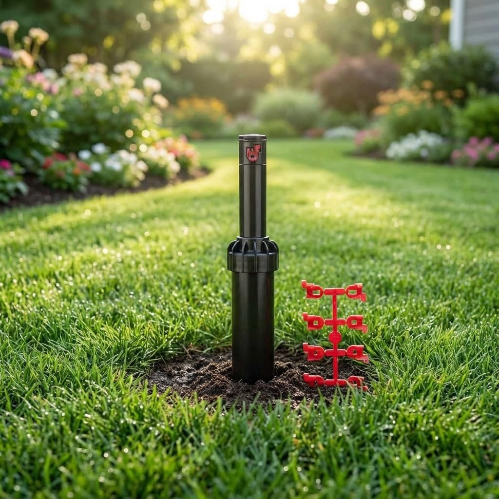 Suinga Aspersor de Riego Hunter PGJ-04 1/2'' | Pack 10 Aspersores de Riego para Cesped | Alcance 4,3-11,6 Metros | Angulo Ajustable | Aspersor de Turbina Emergente para Jardin