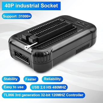 T48 TL866-3G Programmer,TL866II Upgrade Programmer Support 31000+ ICS for SPI/NAND/EMMC/EMCP/Flash/MCU/Tester/TL866CS TL866II Plus +(12 Parts)