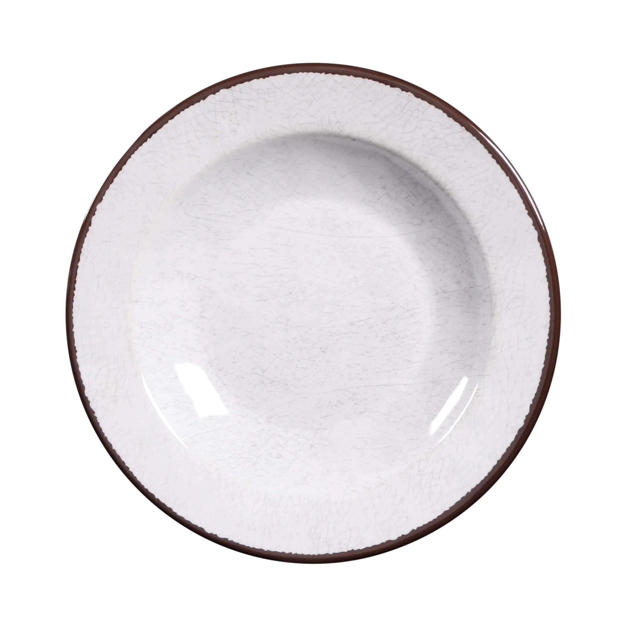 Round Crackle Pasta/Soup Bowl by Elite Global Solutions – 18 oz., 18 fluid_ounces, Melamine, White, Pack of 6