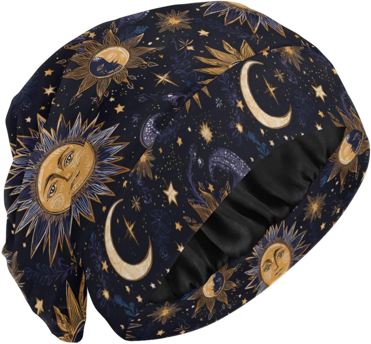 Bonnet for Sleeping Double Layer Sleep Bonnet Elastic Night Cap for Women Men Curly Hair Work Travel