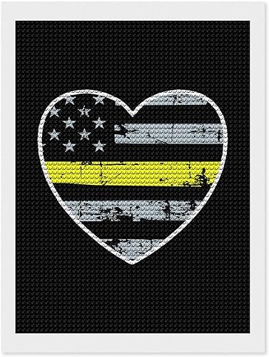 911 Dispatcher - Kit de pintura de diamantes de imitación de línea dorada fina, imágenes de diamantes de imitación personalizadas, manualidades para