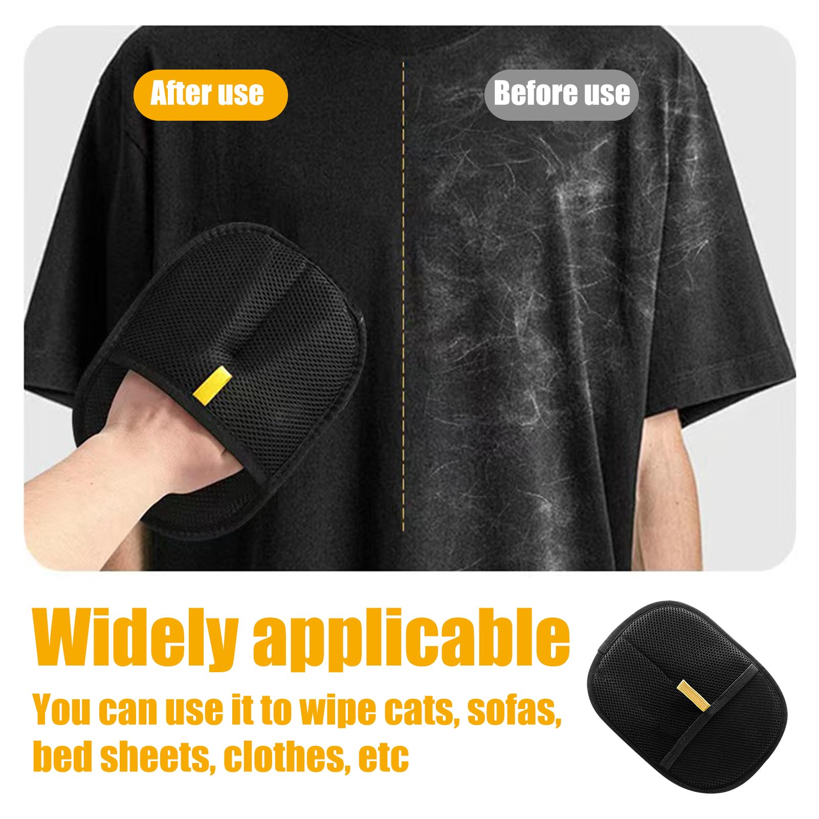Azushwer Pet Grooming Gloves, Dog Cat Grooming Glove, Double Sided Pet Grooming Gloves - Image 3