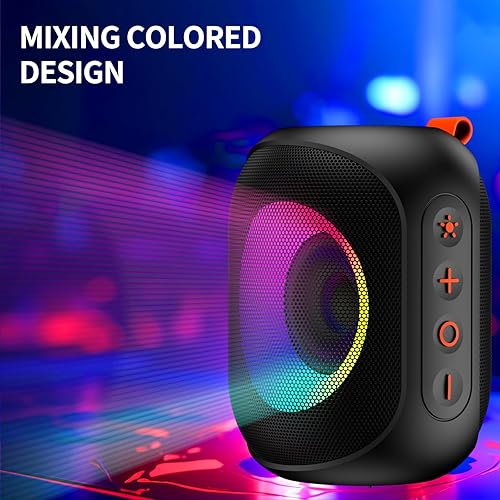 Miniatura 6 de Altavoces Bluetooth, altavoz inalámbrico Bluetooth portátil con Lihgts RGB, IPX7 impermeable, pequeño compacto, doble emparejamiento para el hogar,