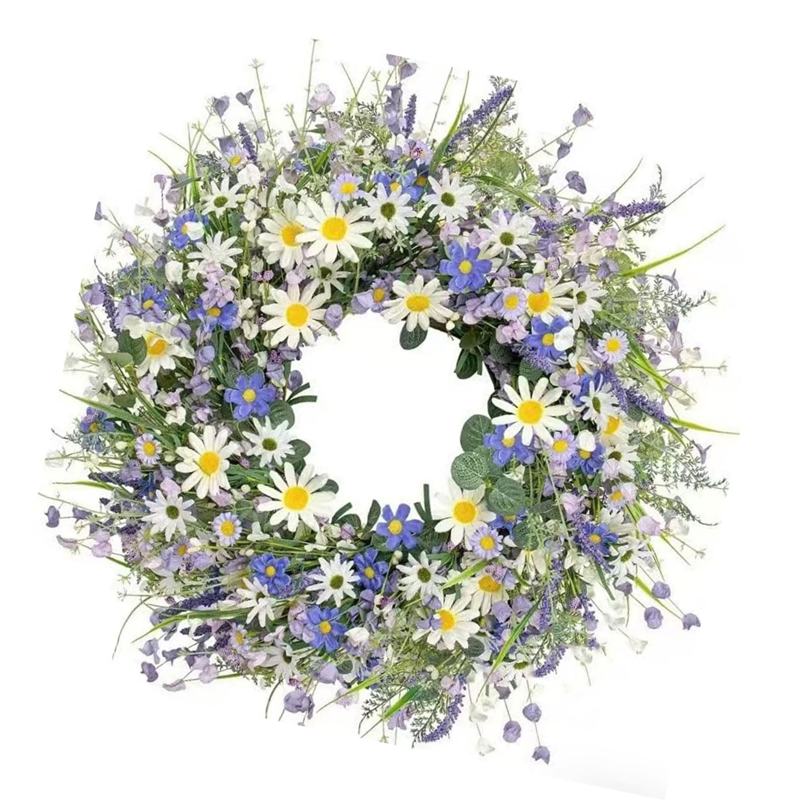 Hsyzygian Realistic Artificial Floral Wreath 40X40Cm Spring Decoration for Front Door Garden Wedding Birthday Spring