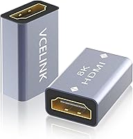 VCELINK 8K HDMI 2.1 Coupler Female to Female, 2-Pack Extender Adapter for 8K@60Hz, 4K@120Hz, HDR, ARC - Laptops, PCs, Monitors, Roku TV