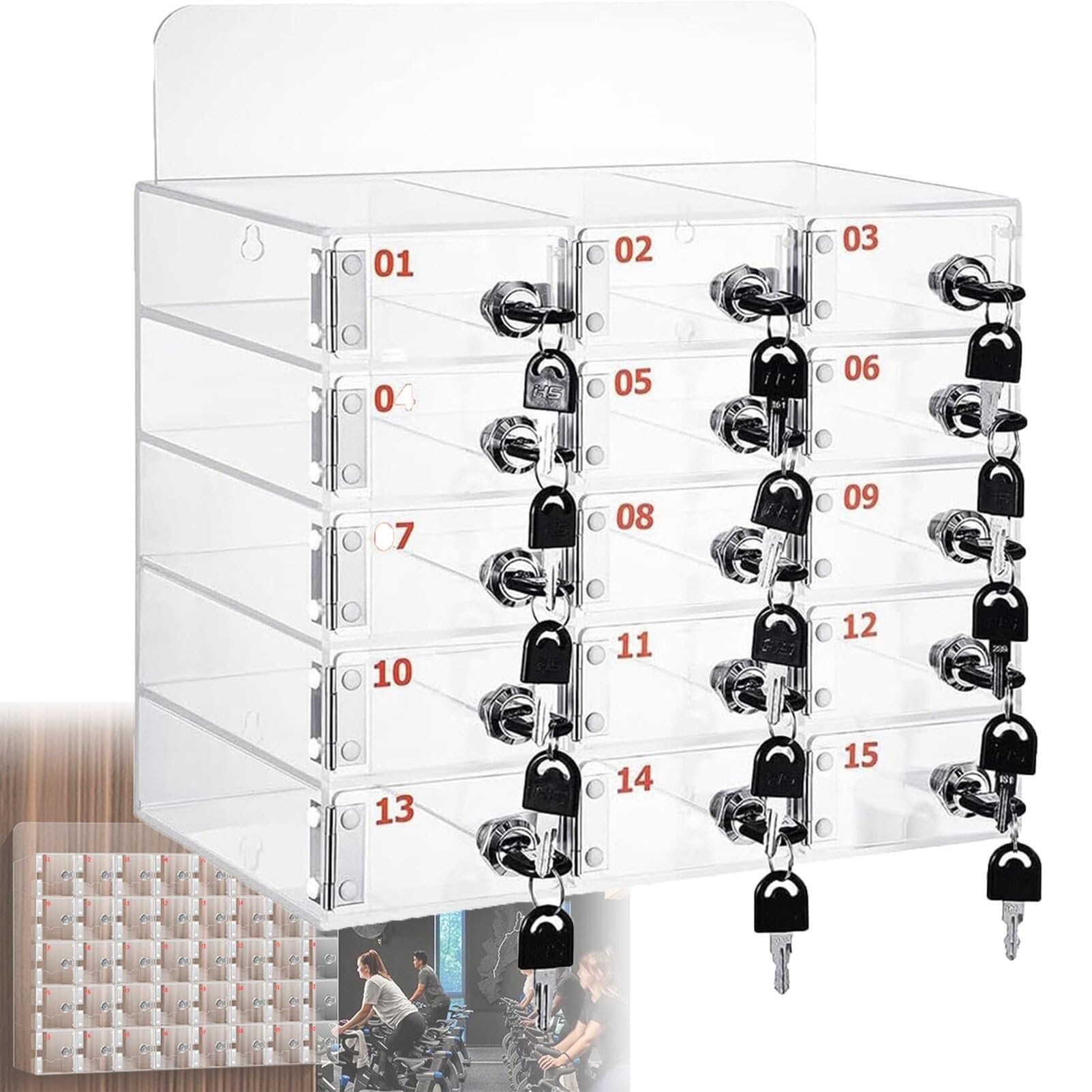 Caja de Almacenamiento para teléfonos móviles Soporte acrílico para teléfonos móviles Caja de Almacenamiento de Escritorio Armario de Almacenamiento acrílico de Pared de 15 Ranuras para t