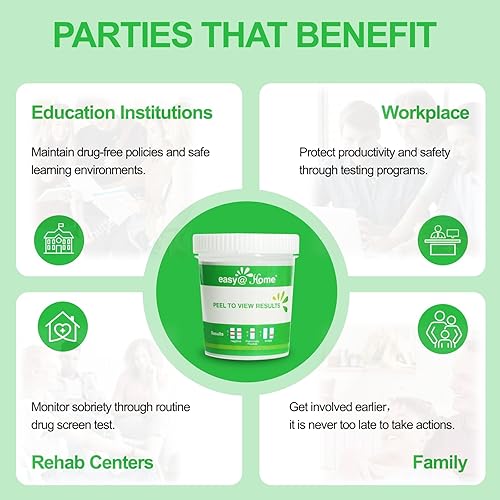 Miniatura 5 de Recipientes de prueba de drogas, paquete de 5, 10, 15, 25, 50o 100N. ECDOA-7124Fácil  Home 12-panel, pruebas para detección inmediata de 12