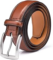 KM Legend Men's Genuine Leather Dress Belt - Durable Classic Style for Work, Business & Casual Wear