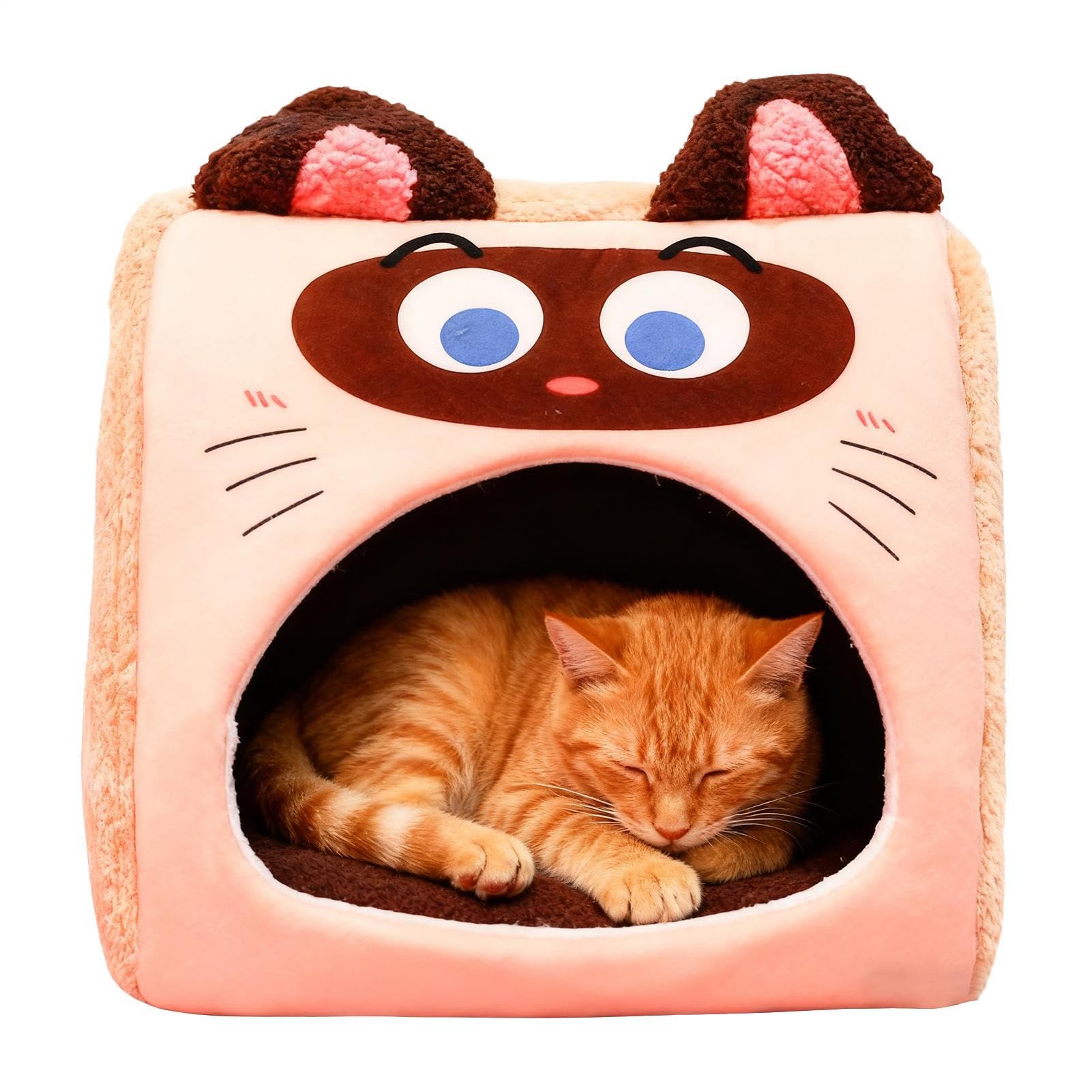 Tente de couchage pour chat en peluche, abri confortable pour le salon et la maison