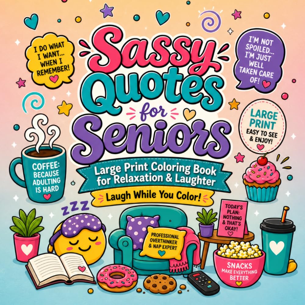 Sassy Quotes for Seniors: Large Print Coloring Book for Relaxation & Laughter