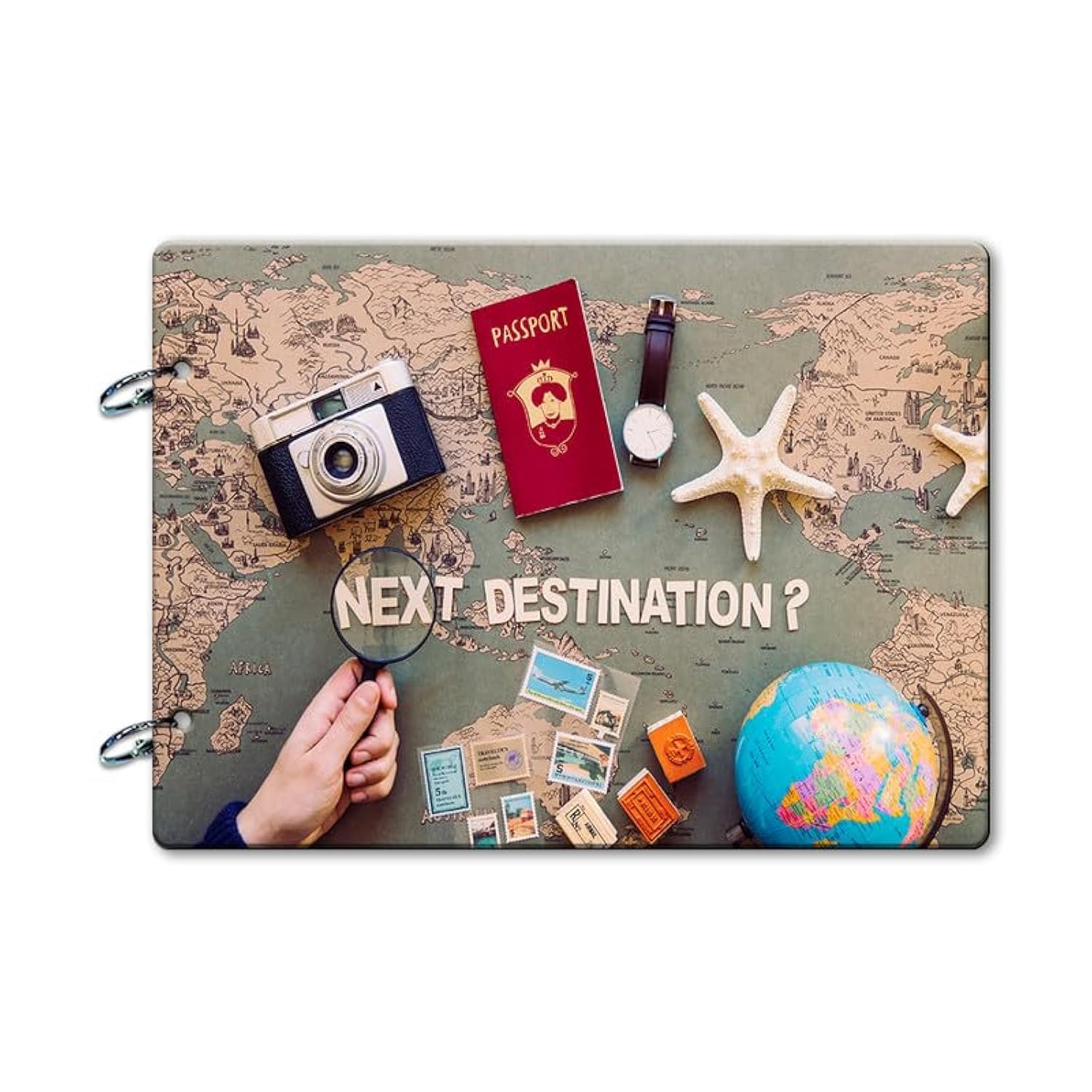 100yellow® Next Destination Travel Journal Scrapbook - Document Adventures in Photo Album| 40 A5 pages | Size : 15.2 cm x 21.5 cm |Multicolour