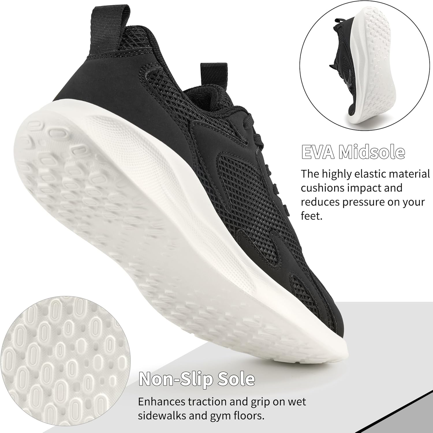 Aomigoct Women's Walking Lightweight Shoes: Memory Foam & Non-Slip Sole - Walk Confidently and Comfortably in Your Everyday Life - Image 5