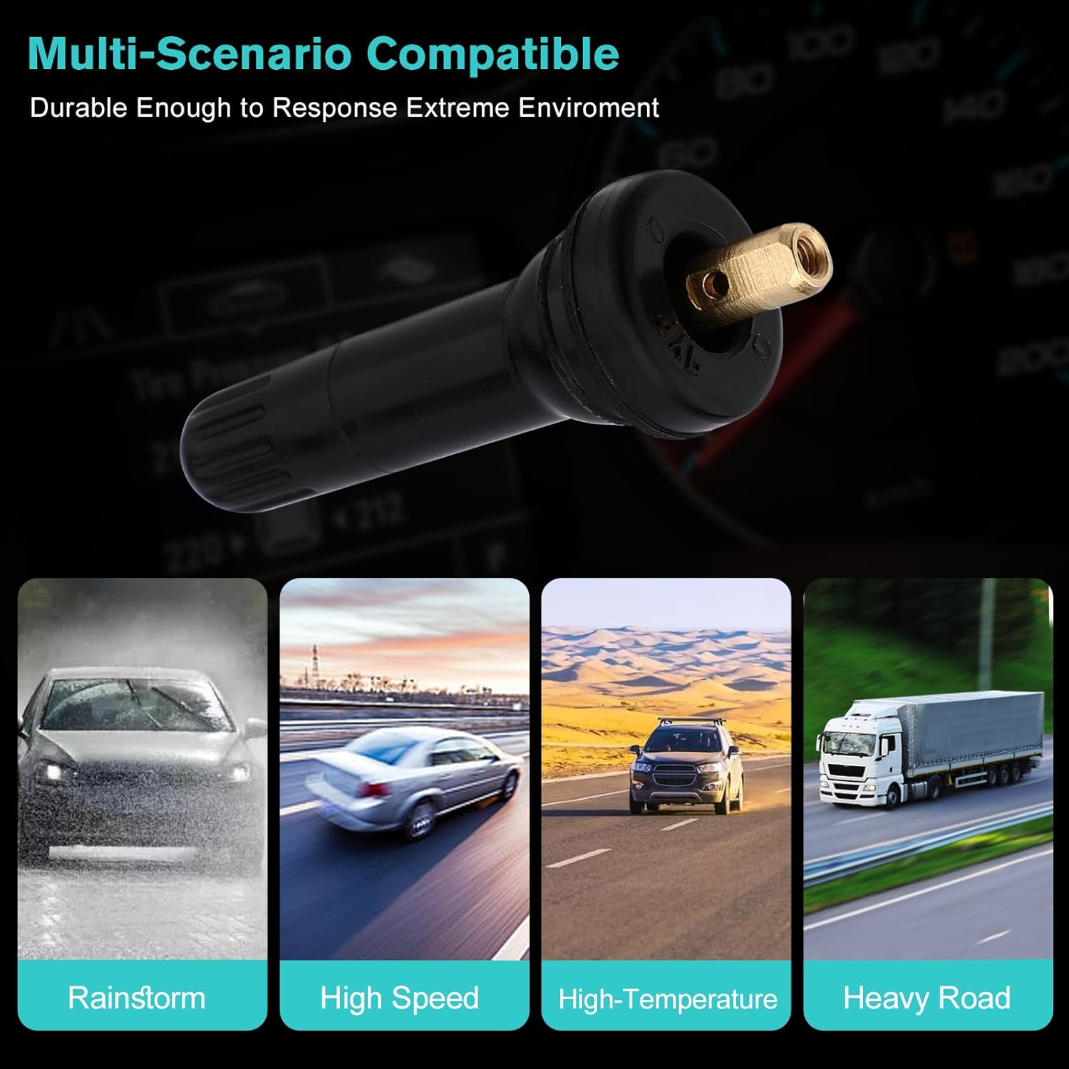 100 PCS 20008 TPMS Snap-in Tire Pressure Sensor Valve Stem for 2005-2016 Dodge Chevy Ford VW Subaru Buick GMC Chrysler Jeep Cadillac Pontiac Lincoln RAM Saturn Mercury Suzuki 17-20008 20018